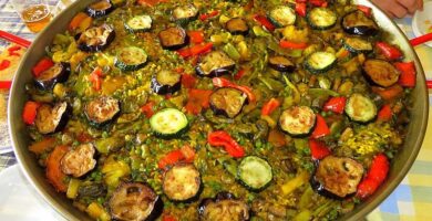 paella de verduras verdures